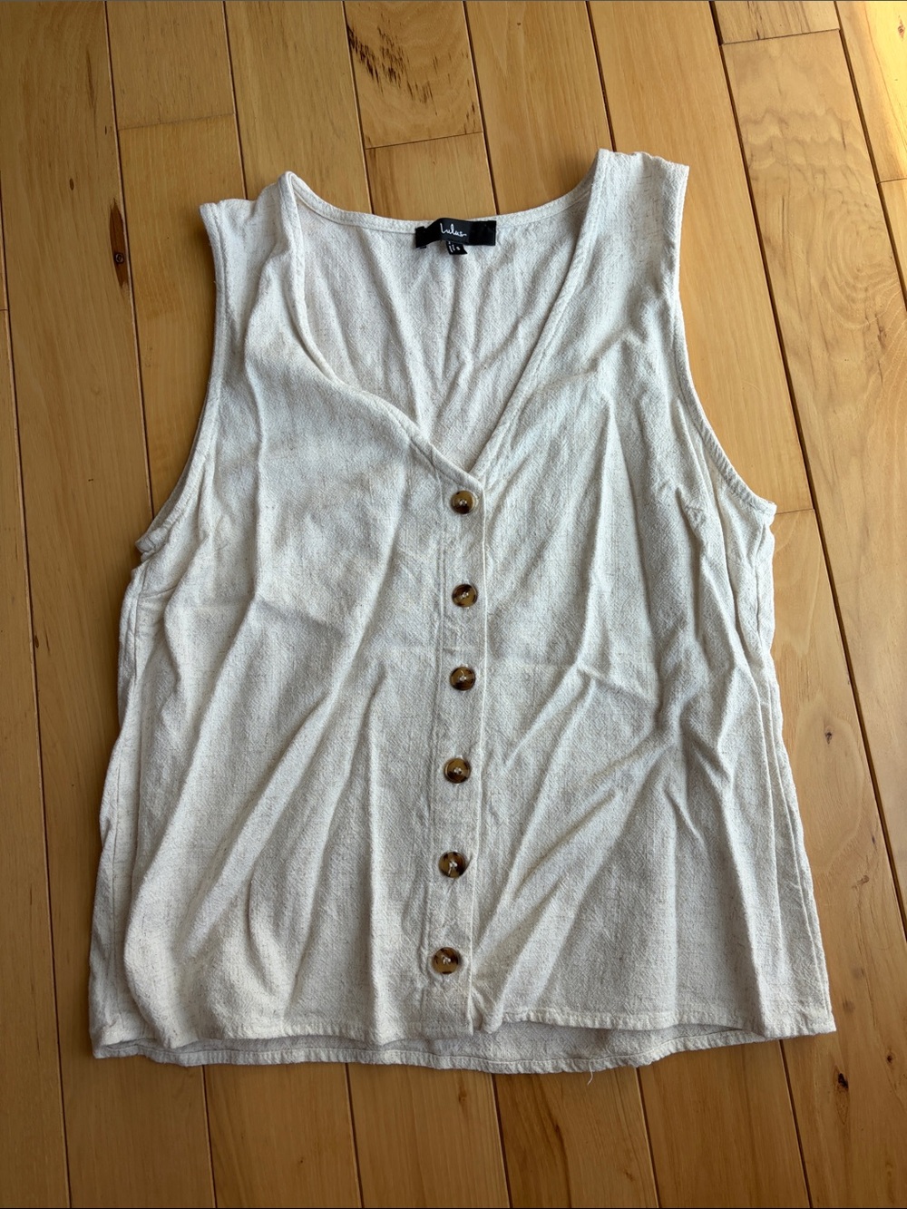 Lulu's Cream Button-Front Tank Top
